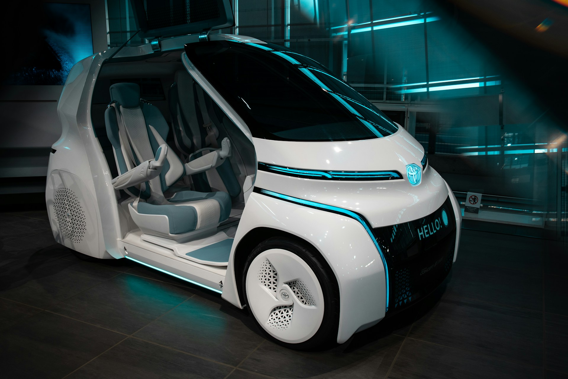 Afbeelding van een conceptcar voor de toekomst.