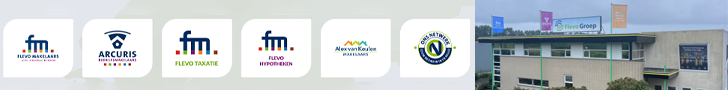 Reclamebanner van de Flevo Groep.