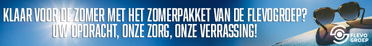 Reclamebanner van de Flevo Groep.