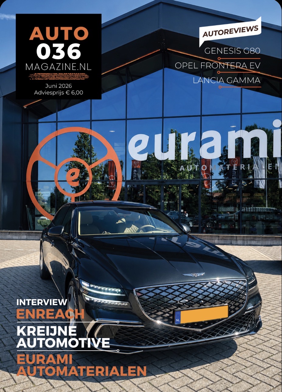 Cover van AUTO036 Magazine met Genesis G80 voor moderne glazen gevel van Eurami Automaterialen.